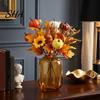 Durable Fabric Fall Flowers Artificial Bouquet with Pumpkins Maple Leaves Wheat Berries, Autumn Berry Decoration Home Decor for Thanksgiving