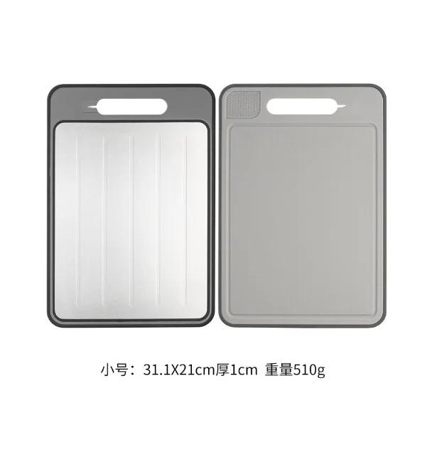 Двусторонняя разделочная доска с функцией размораживания, разделочная доска для кухни, шлифовальная разделочная доска с точилкой для ножей