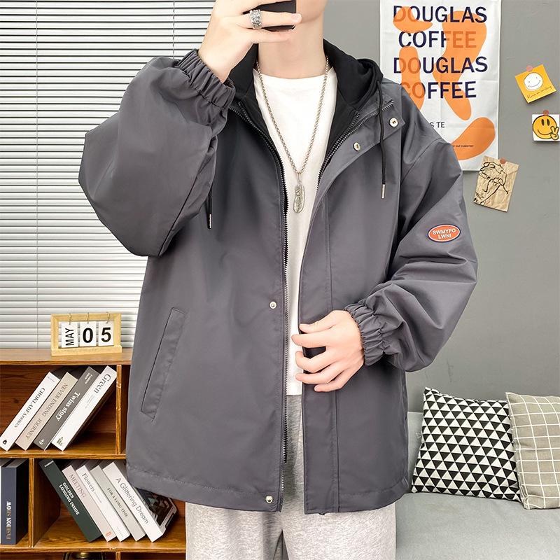 Осенняя свободная куртка большого размера из двух частей, мужская, в стиле Гонконга, студенческая, повседневная, универсальная, модная, трендовая, верхняя часть