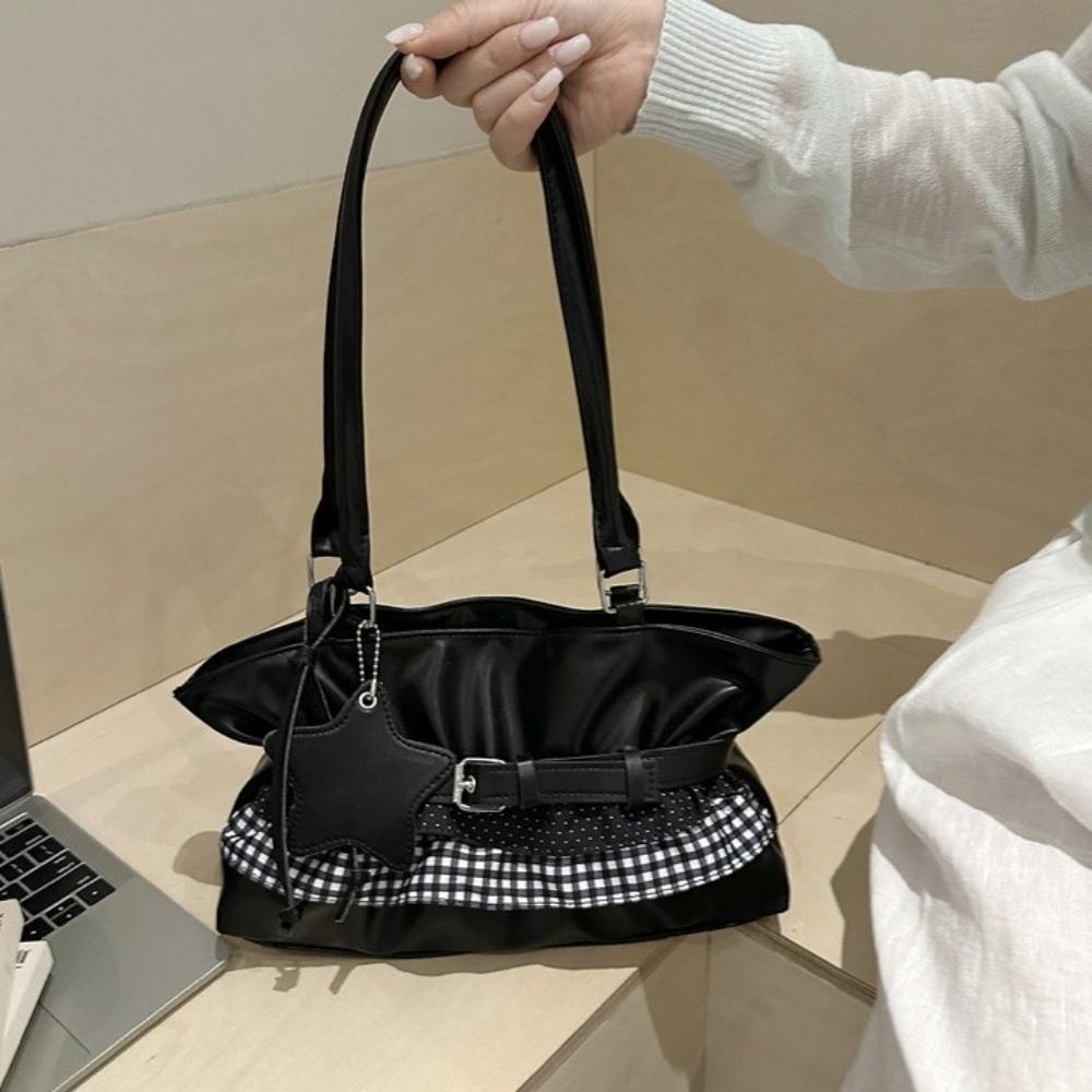 Ruffles Balletcore Handbag Polka Dot Underarm Shoulder Bag Sweet Women Tote Bag Girls