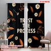 2pcs 2D Flat Printing Party Curtains TRUST THE PROCESS 100% Polyester Fabric Without Electricity Festive Wall Decor for Gold
