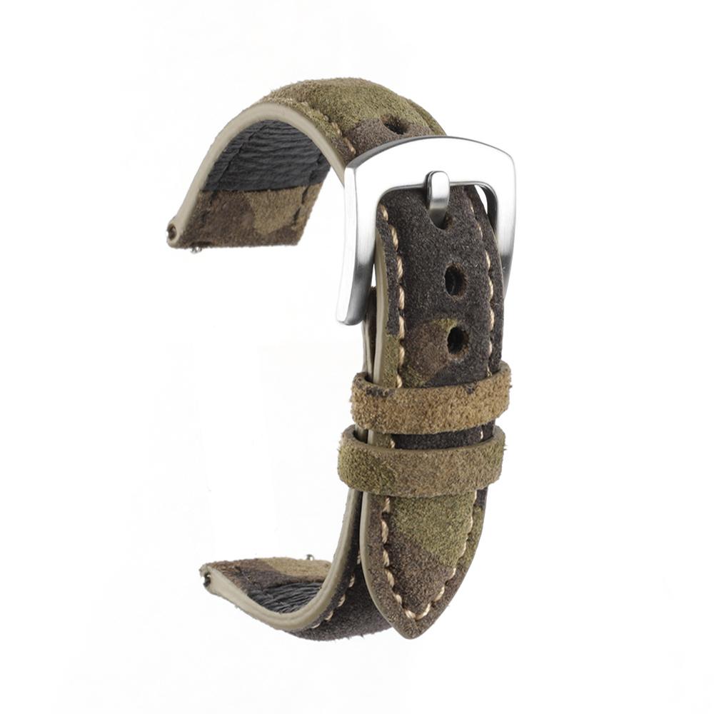 Ремешок для часов Замшевый кожаный ремешок для часов 18 мм 19 мм 20 мм 22 мм Винтажный ремешок для часов ручной работы Серый Коричневый Сменные ремни для аксессуаров для часов