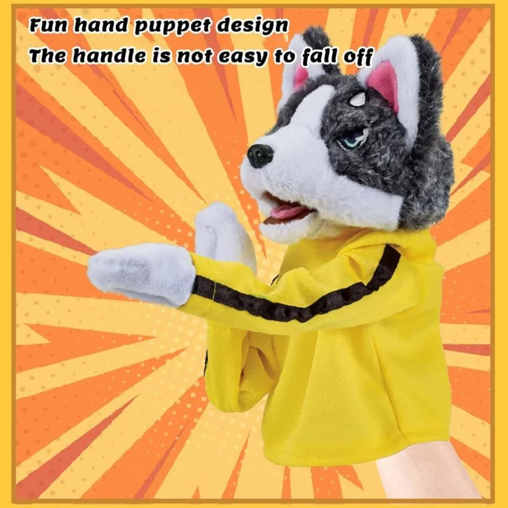 Smiling Critters Plush Cat Toy Puppet Hand Puppet Husky Boxing Puppet Finger Battle Sound Plush Toy Doll Birthday Gift