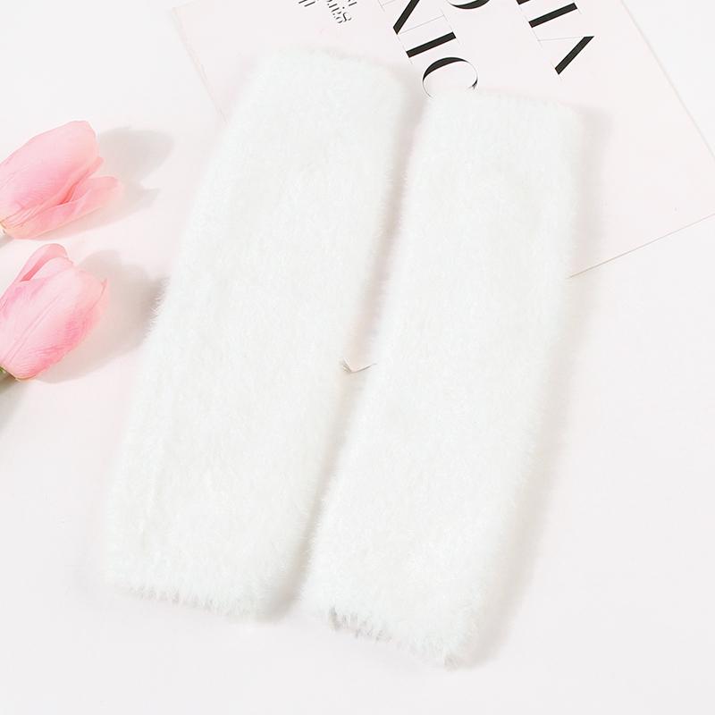 1 пара мягких липких плюшевых меховых перчаток, сохраняющих тепло, с добавлением бархата, перчатки с отсутствующими пальцами, перчатки с половиной пальцев