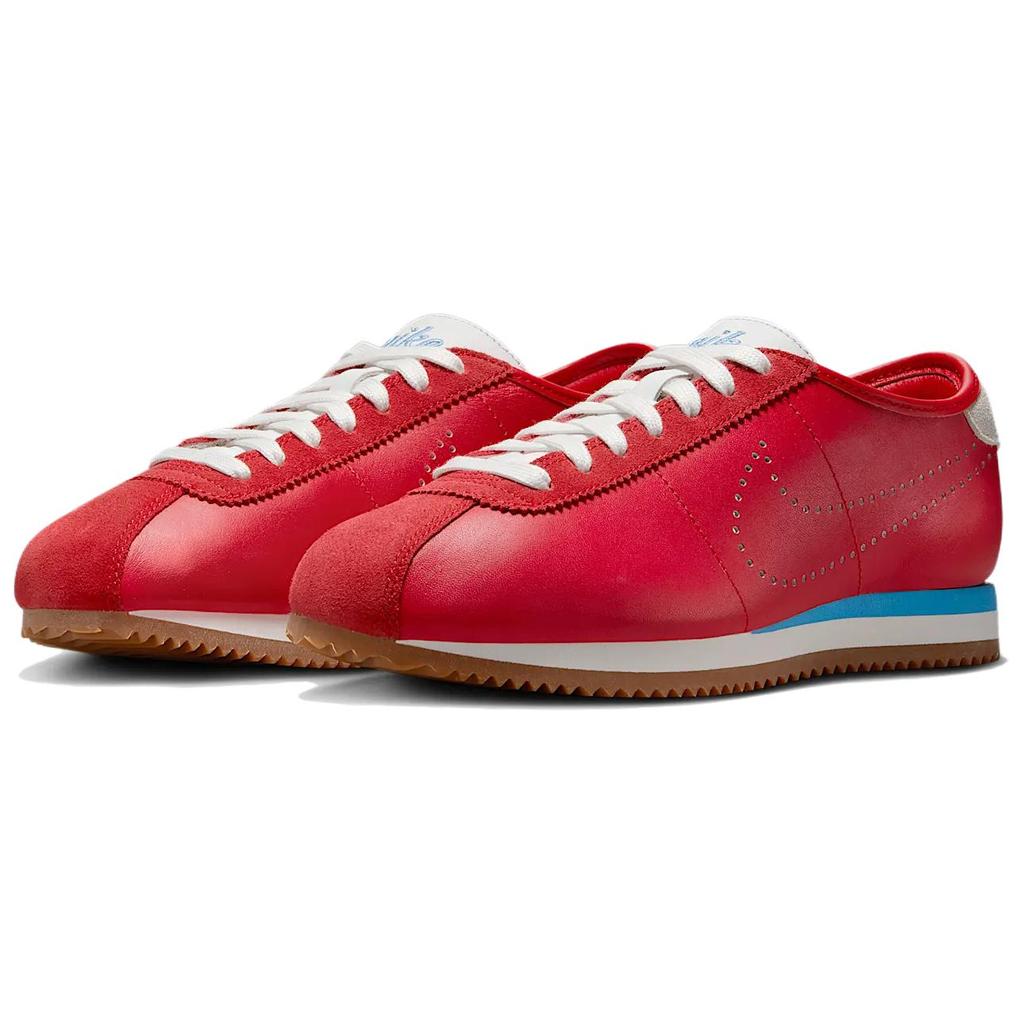 Nike Cortez Кожаные Университетский Красный Саммит Белый Каучук Средне-Коричневый Университетский Синий Женская Обувь для Повседневной Носки HQ1841-600