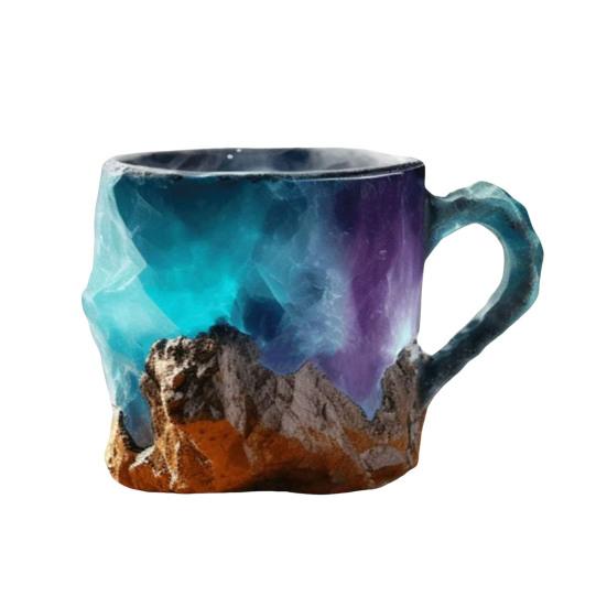 Минеральная хрустальная кружка для кофе, чашка для воды, новинка, кружки для напитков, цветная полупрозрачная кружка для чая для горячих напитков, элегантный рождественский подарок для домашнего офиса