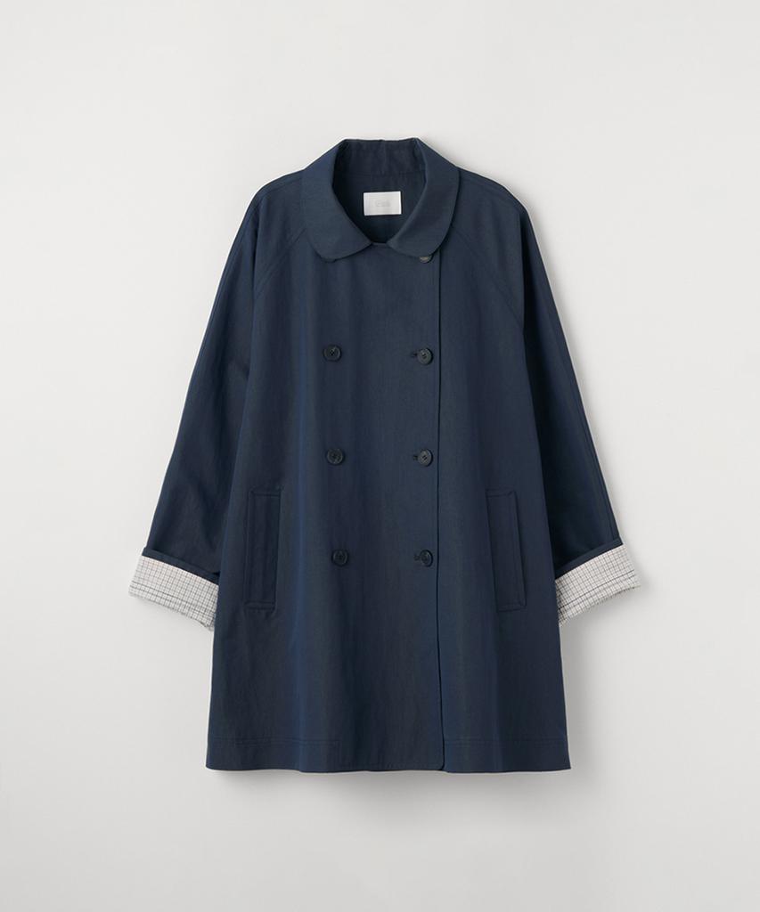 Celitails Round Collar Half Trench Coat_Navy