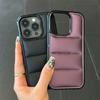Fashion Down Jacket Puffer Case for iPhone 15 16 14 Plus 13 12 11 Pro X XR XS Max Soft Fabric Silicone Shockproof Funda Cover