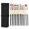 18 шт., набор кистей для рисования, сумка со скребком, акварельная кисть, ручка, нейлоновая ручка для нежных волос