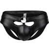 Men's Sexy Lacquered Leather Hollow Ring Underwear Fashionable Underwear