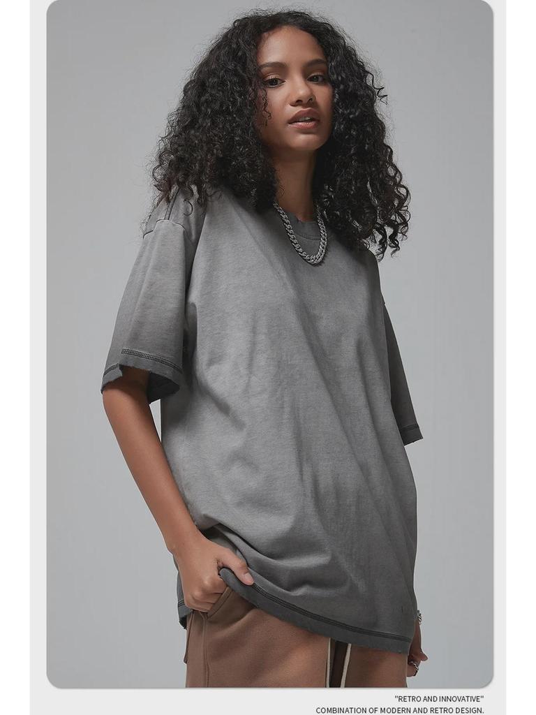 Мужская ретро-футболка ARTIE | Коллекция весна/лето 2024: 275 г Мытый, обжаренный, цветной, со старым краем