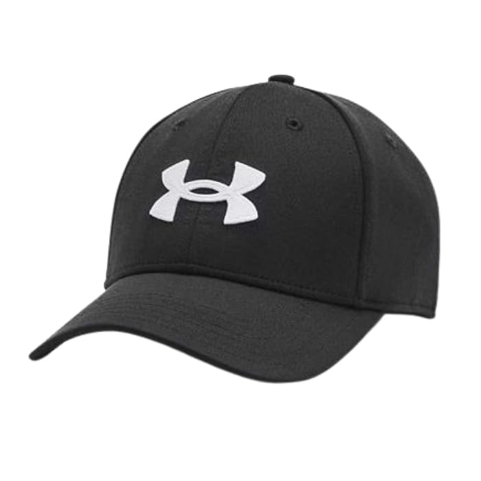 Under Armour Мужская регулируемая кепка-бейсболка UA Blitzing, легкая, эластичная, с влагоотводящей лентой HeatGear, размер L, черная с белым