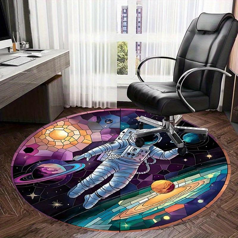 1pc Multi Surface Chair Mats Astronaut in Space with Planets Perfect for Decorating Office Chairs, Living Rooms, Or Bedrooms.dt068