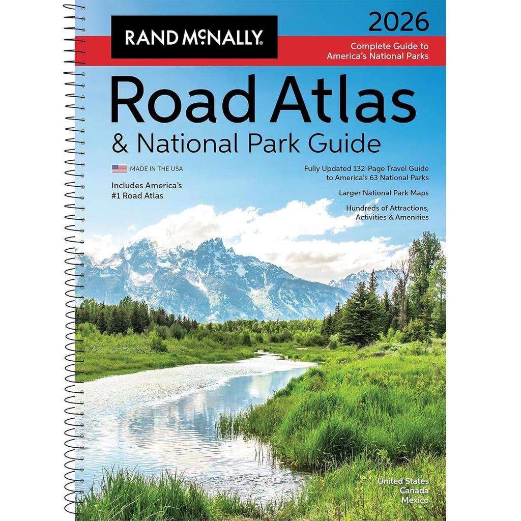 Дорожный атлас и путеводитель по национальным паркам Rand McNally 2026: Соединенные Штаты, Канада, Мексика
