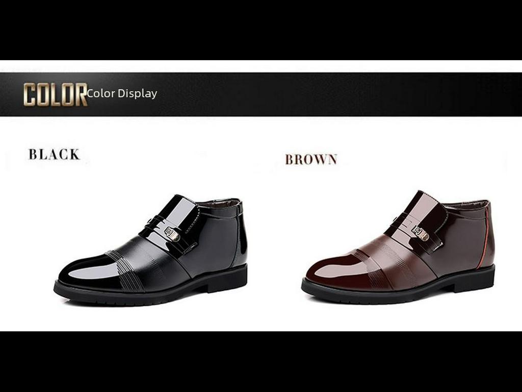 Мужские высокие кожаные туфли без застежек: Теплая, модная зимняя обувь для деловых и повседневных образов