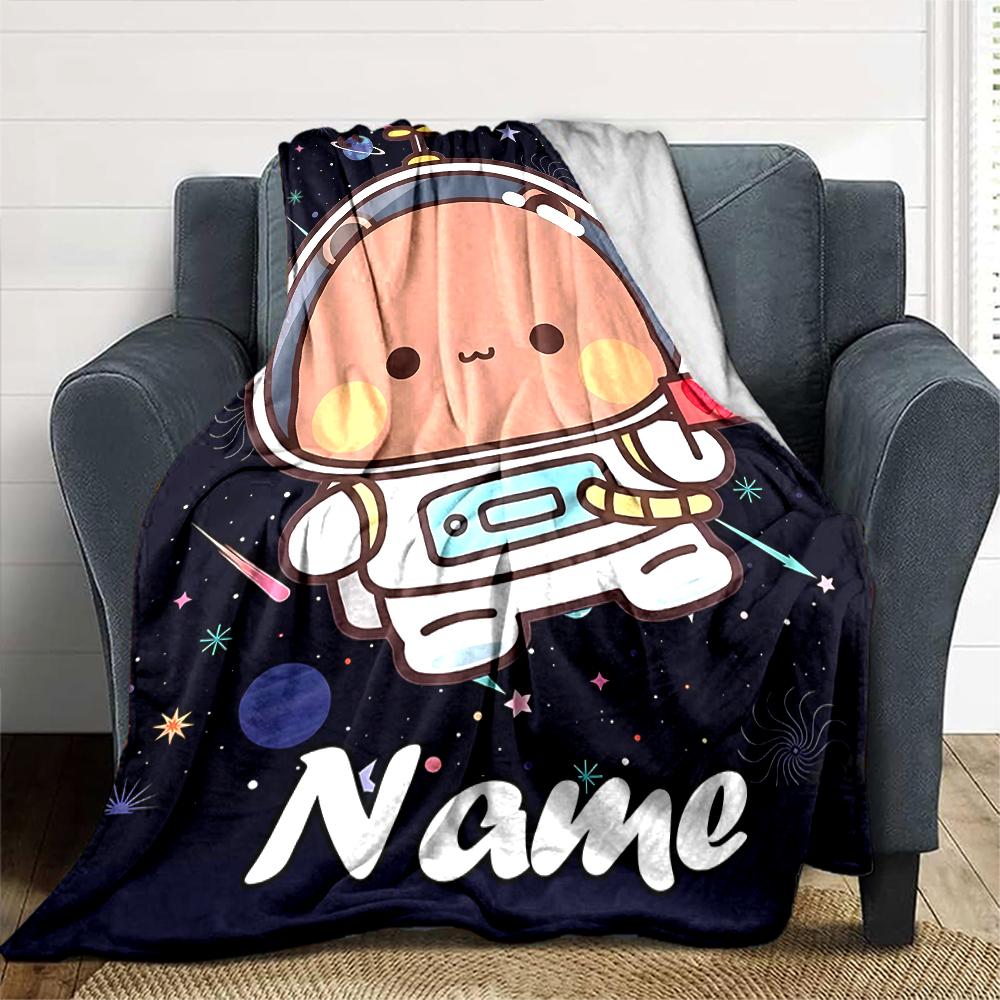 Customiz Name Personality Bubu Dudu (3) Blanket Soft &Warm Sofa Office Bed Travel Lunch Break Blanket, Gift Suitable for All Seasons