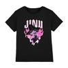 Kpop Demon Hunters Jinu Demon Heart Flames Kids T-Shirt Black