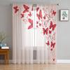 Red Butterfly Beautiful Tulle Curtain For Living Room Bedroom Modern Sheer Curtains Decorative Window Treatment