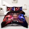 Комплект пододеяльника и наволочек с 3 предметами Аниме Девушка Боксер Комплект постельного белья для черной девушки Декор спальни для девочки-подростка Четыре сезона (1 пододеяльник + 2 наволочки