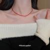 Китайский Красный Ожерелье из Искусственных Кристаллов с Бусинами Мода для Поездок на Работу Стиль Темперамент Ключица Цепочка Осень и Зима Стиль ins Ожерелье с Темпераментом