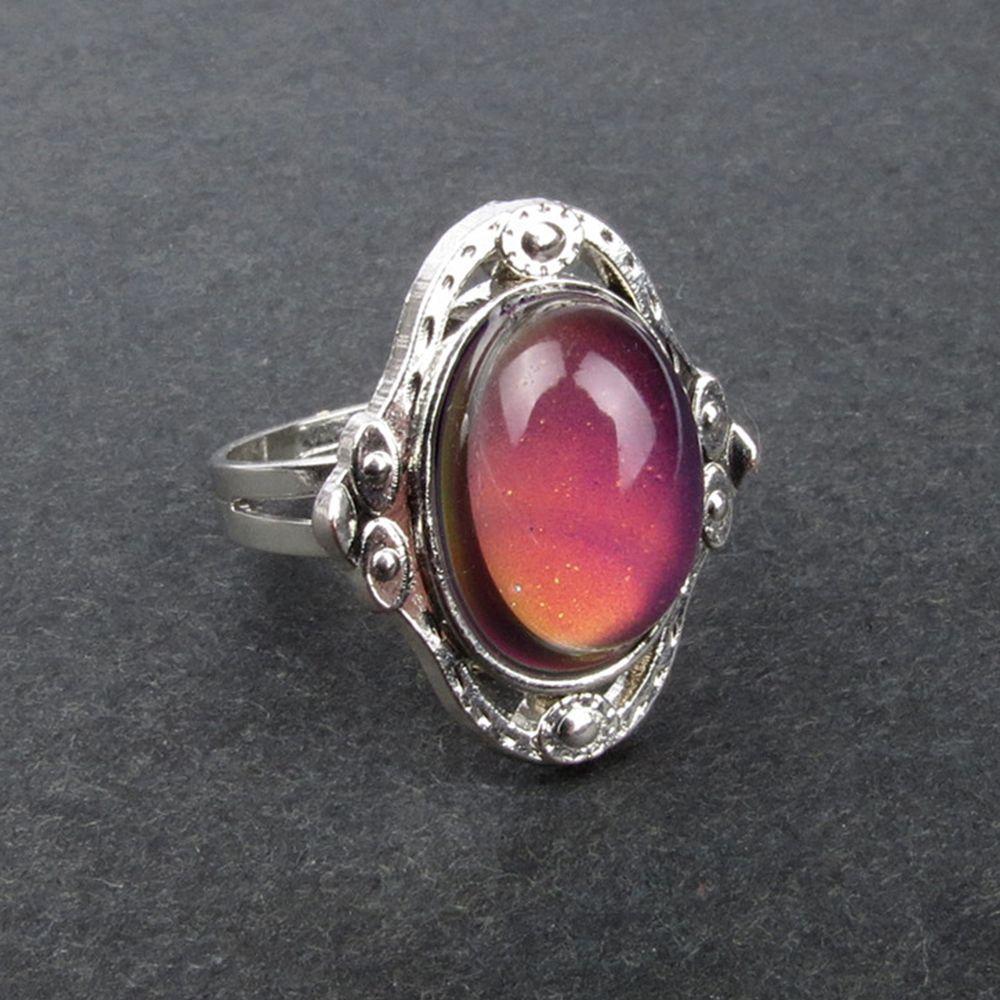 Compact Unisex Jewelry Adjustable Kids 1PC Fashion Adult Chic Changing Color Temperature Ring Mood