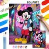 Mickey Mouse Neon Graffiti Street Style Handmade Diy Oil Painting Digital Painting Kit Home Living Room Entrance Decoration Hanging Painting