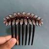 Ponytail Holder Crystal For Girls Leaves Hair Clips Korean Barrettes Hair Claws Women Hair Comb