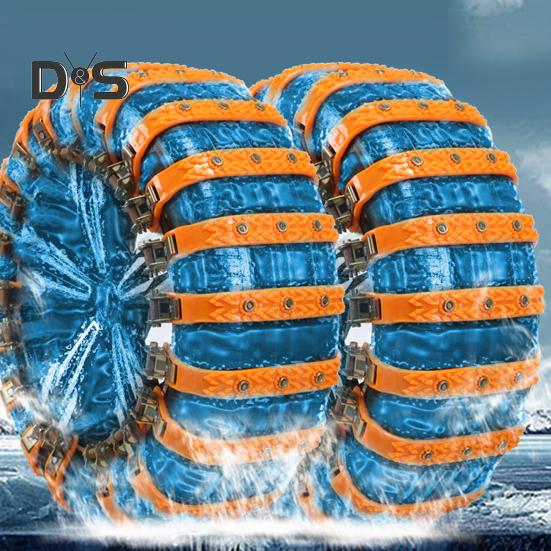 8Pcs Anti-Slip Tire Snow Chains Universal Car Snow Chains for SUVs Trucks Pickups Emergency Adjustable Tire Chain for Rain Snow Sand Mud