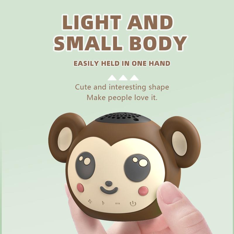 Mini Cute Bluetooth 5.2 Speaker Cartoon Monkey TWS Stereo Soundbar IP65 Waterproof Music Player Support TF Card Play Best Gifts
