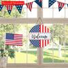 2D плоский 20*20см 1шт 4 июля День независимости США Приветственная табличка Деревянный подвесной декор, Звездный узор Потрясающее хорошее качество Украшение для окна/сада/двери