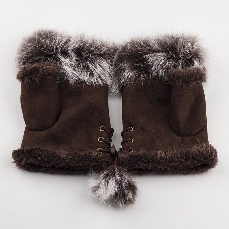 Модные зимние теплые компьютерные перчатки, толстые мягкие удобные эластичные перчатки с половиной пальца