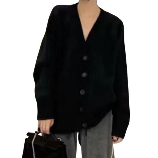Women's Fuzzy Cardigan V Neck Button Down Oversized Fluffy Coat