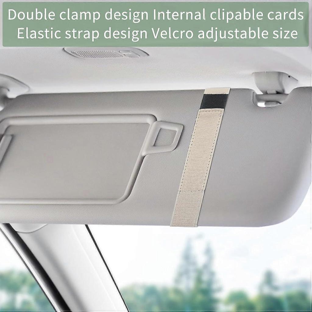 Magnetic Leather Sunglass Holder,Car Glasses Clip for two glasses, Eyeglass Hanger Clip for Car Sun Visor, Suitable for Different Size Eyeglasses   -Y