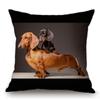 18" Cute Wiener Dog Home Decoration Pillow Cotton Linen Black Brown Dachshund Pet Dogs Car Cushion Office Chair Waist Pillows