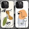 M-Современная минималистичная абстракция Чехол для телефона Для iPhone 17 16 15 14 13 12 11 Pro Max Plus Серебристый Матовый Черный Чехол