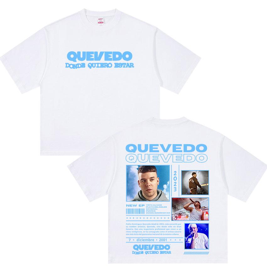 Rapper QUEVEDO Tour 2025 Graphic T Shirt Unisexs Women Retro Quality Fashion Tshirts Retro Oversized Cotton Tshirt Streetwear