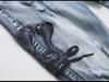 Узкие мужские джинсы в европейском уличном стиле с вышивкой Blue Cobra