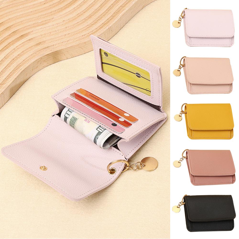 Simple Short Wallet Coin Purse for Woman Card Holder Female Mini Clutch