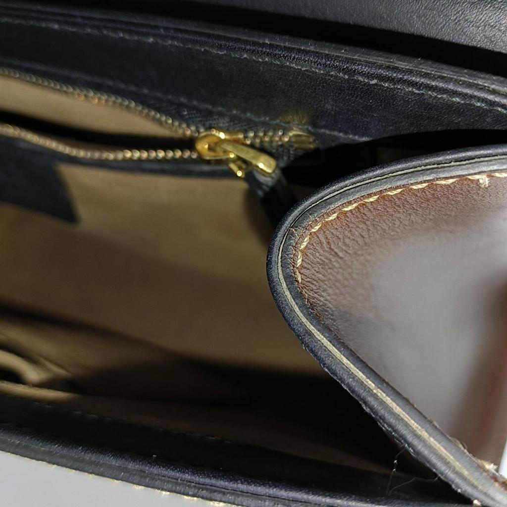 [Pre-Owned] Padlock Metal Lock Logo Canvas And Leather Shoulder Bag Medium - Fair #J396IS