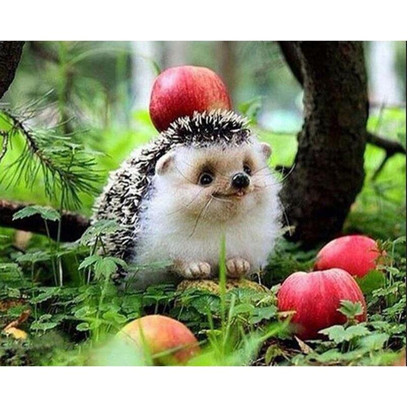 5d полная дрель круглая алмазная живопись ёжик для детей мозаика животное алмаз ручной работы подарок домашний декор 40x50 см