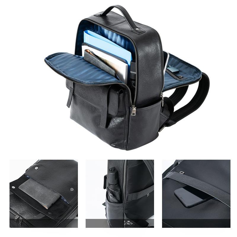 Натуральная кожа рюкзак для мужчин простой модный компьютерный рюкзак из коровьей кожи растительного дубления деловая сумка