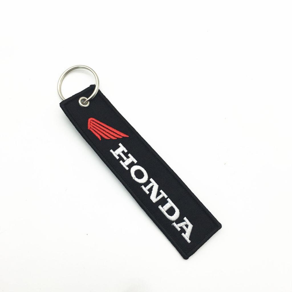 Motorcycle Key Pendant Embroidered Keychain Short Cloth Keychain