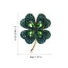 Clover Brooches For Women Green And Red Color Pin Peace And Health Plant Jewelry