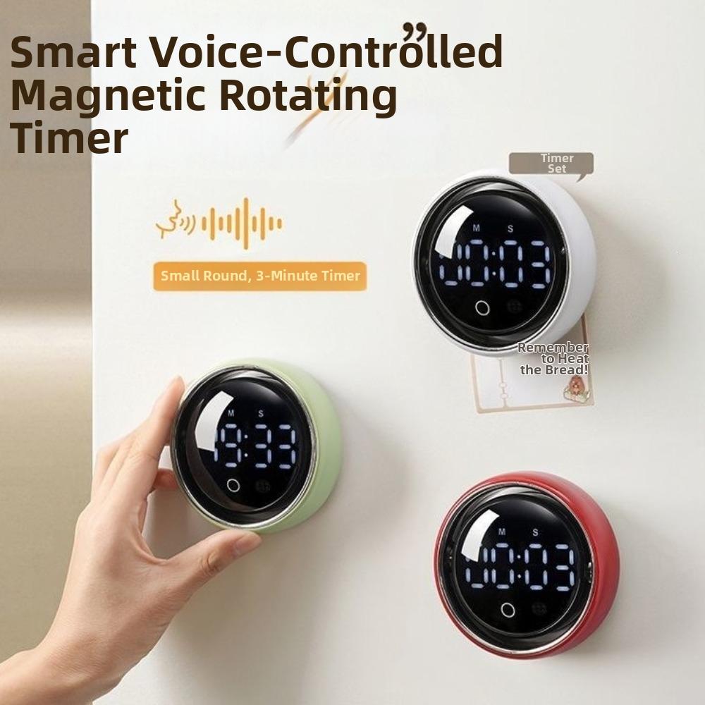 Voice Controlled Magnetic Kitchen Timer LED Display Manual Countdown Timer  Study