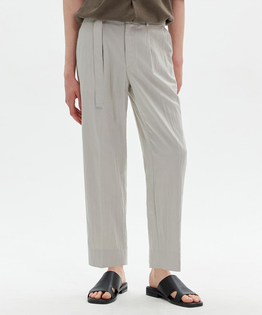 COSTUME O’CLOCK Belt One-Pleat Balloon Fit Crop Slacks Rn.Greybeige Coospt174Rngbeige