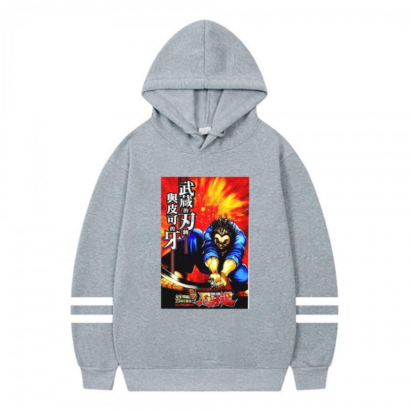 Baki Hanma Anime Hoodie Unisex Oversized Long Sleeve Pullover Sweatshirt Gym Workout Fall