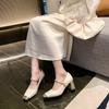 New Chinese high heels 2025 new summer national style square head thick heel single shoes light mouth retro Mary Jane women's shoes