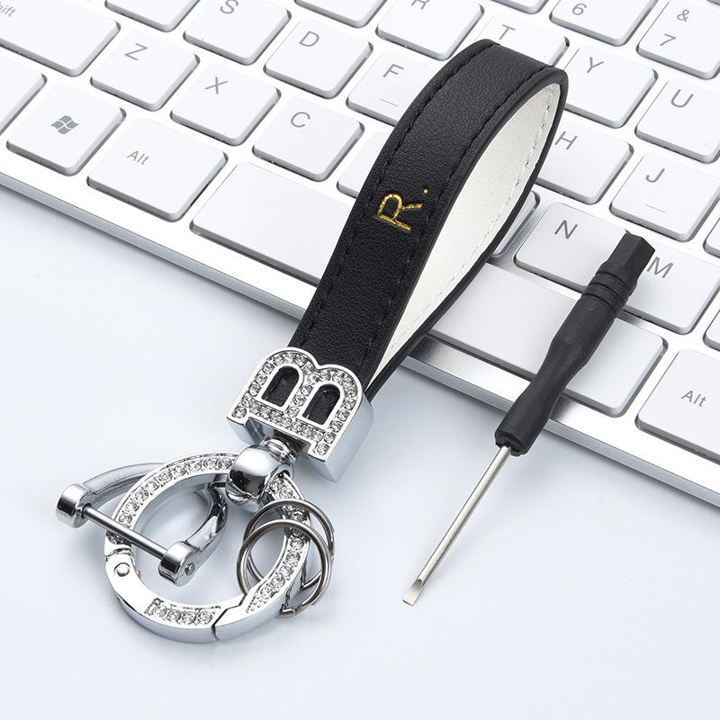 Simple Anti-lost Number Plate Keychain for Men Car Pendant Buckle Key Ring Lanyard