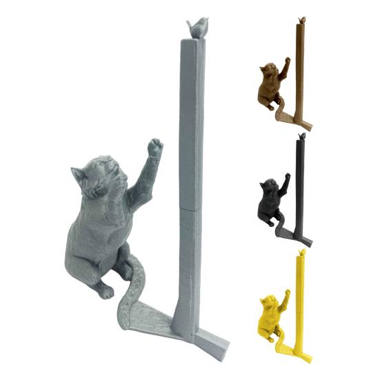 Yousheng Free Standing Cat Держатель для бумажных полотенец Прочная конструкция Держатель для бумажных полотенец на кухонную столешницу Забавный органайзер для бумаги в виде кота