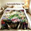 Gnome Theme Custom Blanket Personalized Name & Text Customized Soft Warm Throw Blanket Home Decor